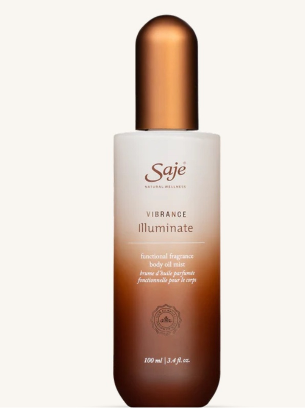 Saje Vibrance Illuminate Body Oil Mist - Brown, Gold